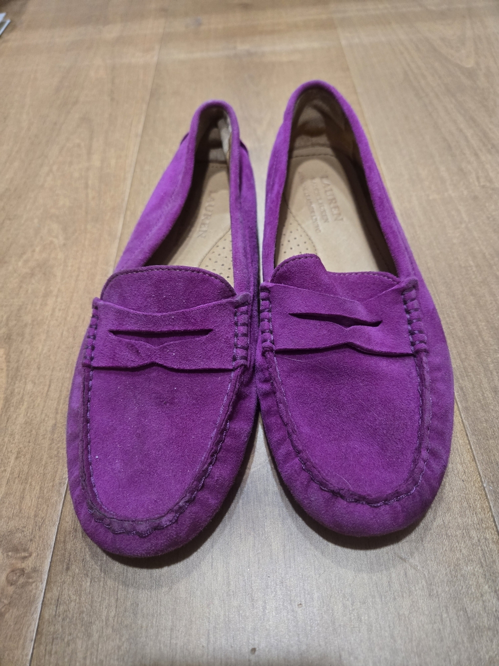 Lauren Ralph Lauren Purple Suede Penny Loafers